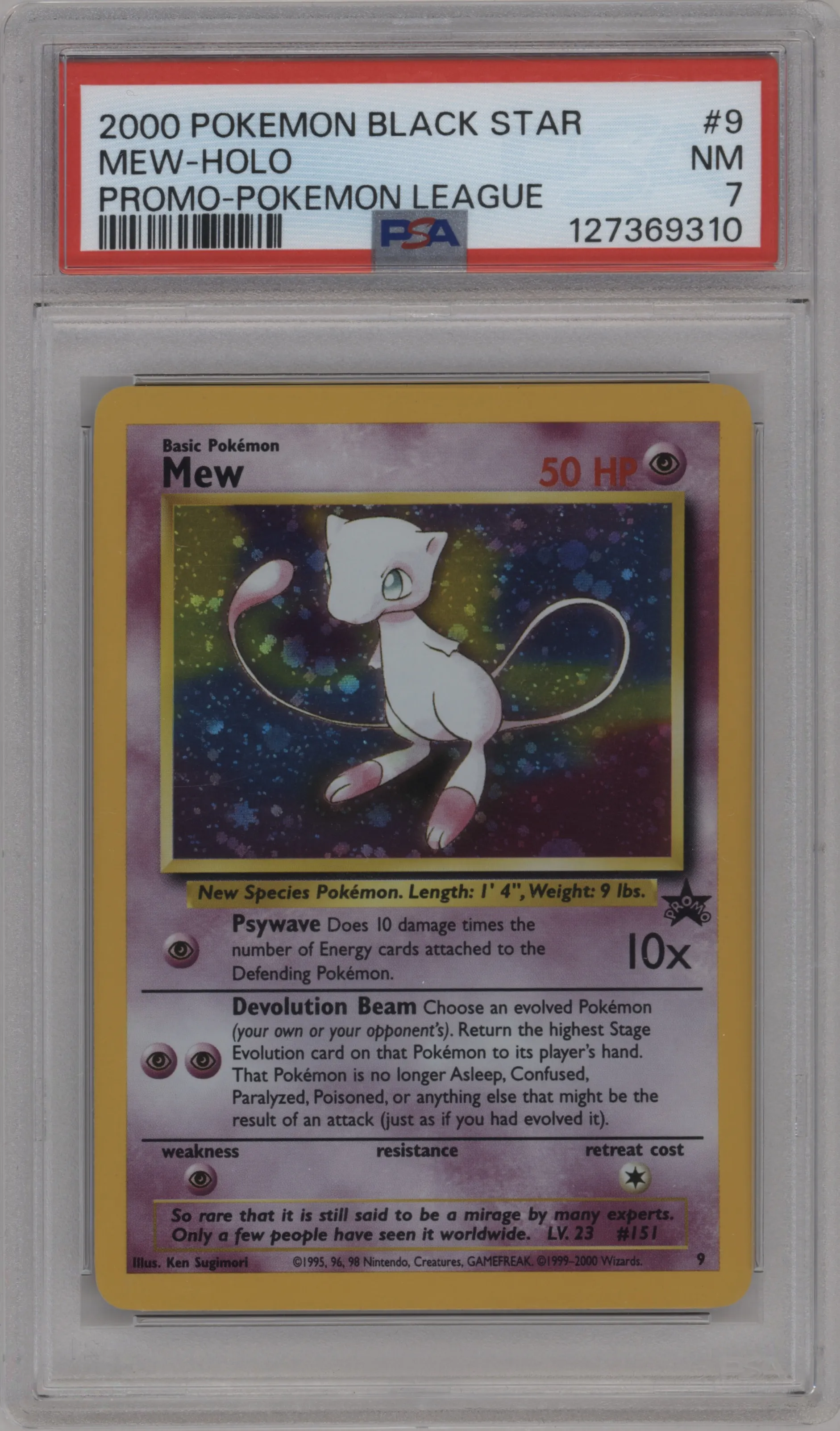 2000 Pokemon WoTC Mew League #9 PSA 7