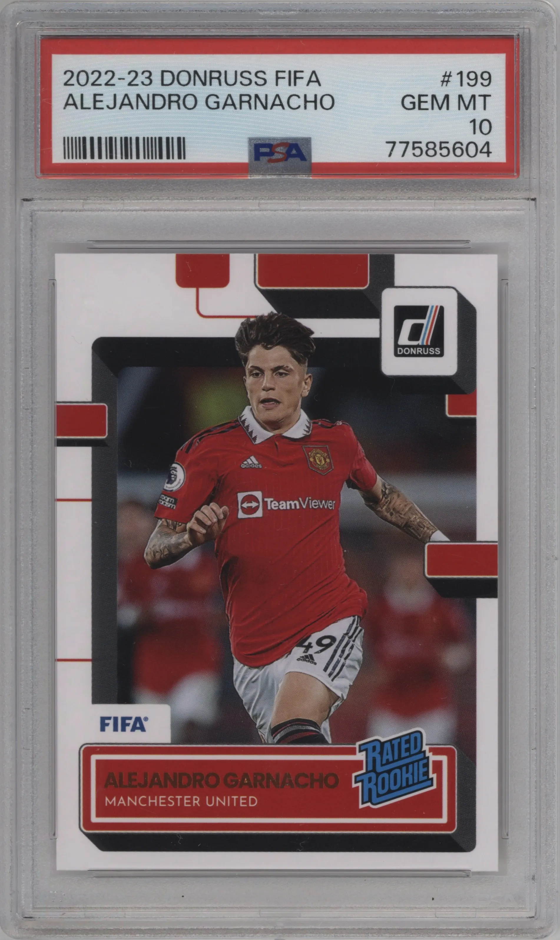 2022 Donruss FIFA Donruss FIFA Rated Rookie Alejandro Garnacho #199 PSA 10