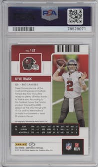 Kyle Trask from the 2021 Panini Contenders   set graded by PSA and given an overall grade of 8.