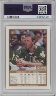 Larry Bird from the 1990-91 SkyBox  set graded by PSA and given an overall grade of 9.