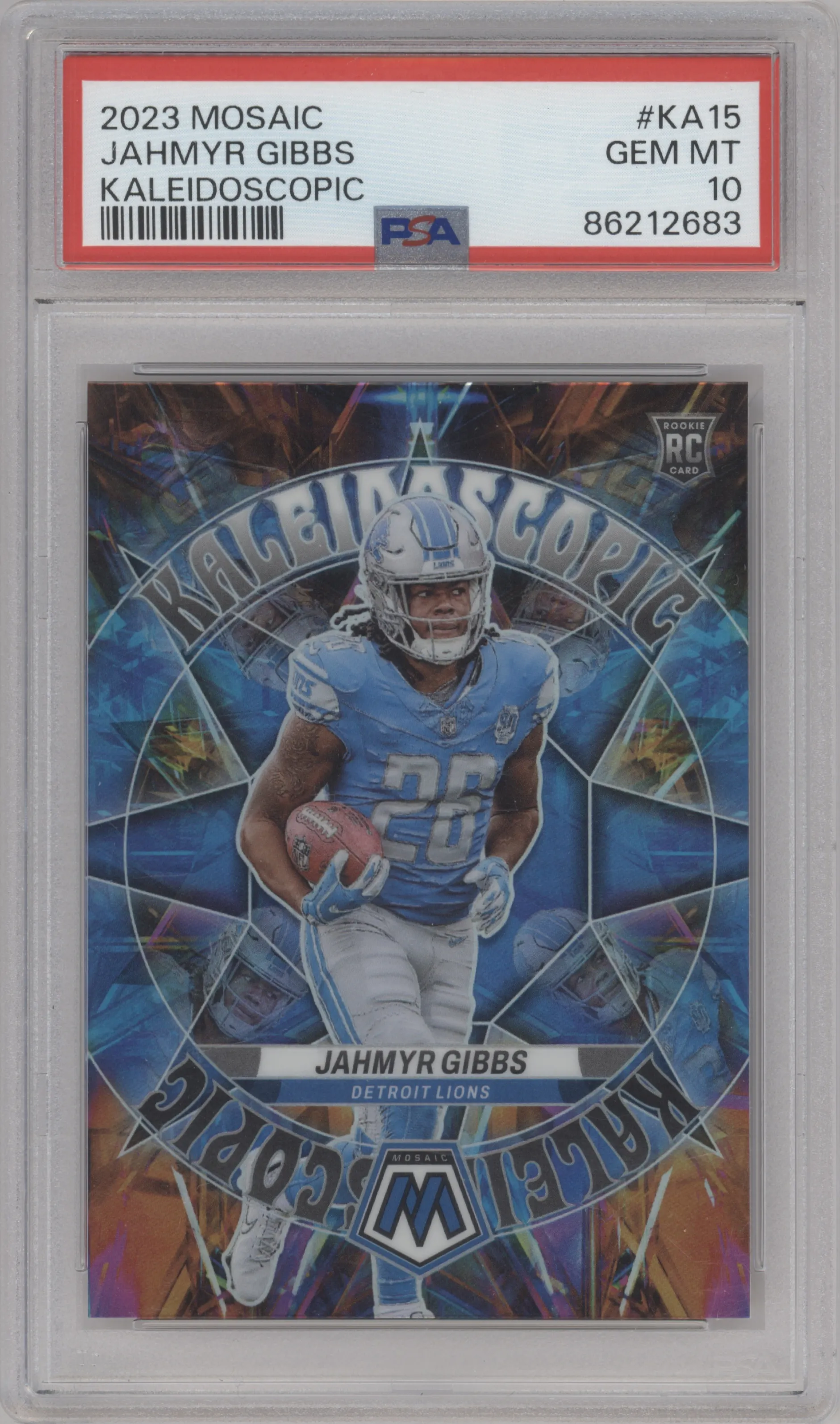 2023 Panini Mosaic Kaleidoscopic Jahmyr Gibbs #KA-15 PSA 10
