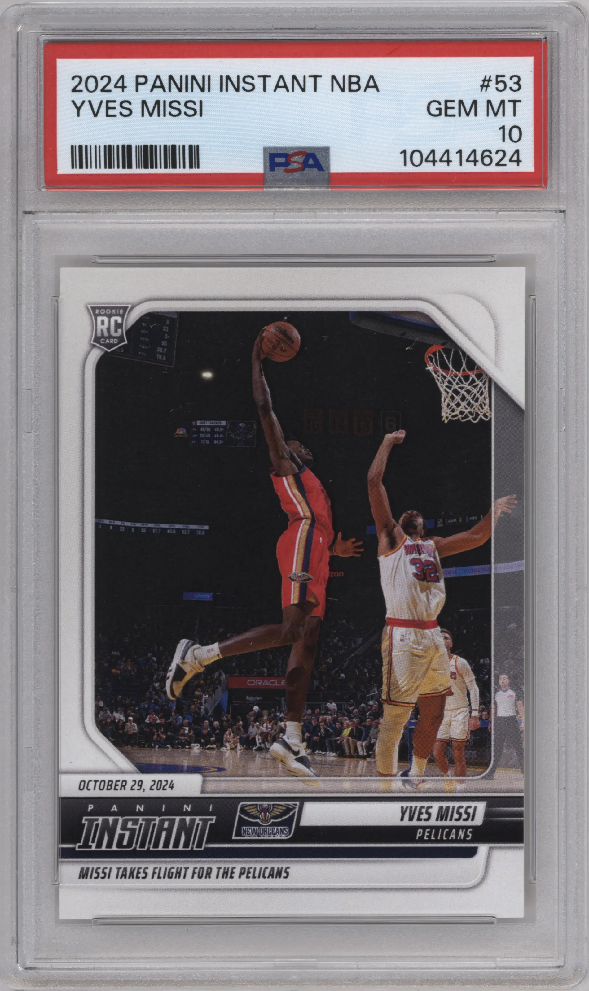 2024 Panini Instant NBA Yves Missi #53 PSA 10