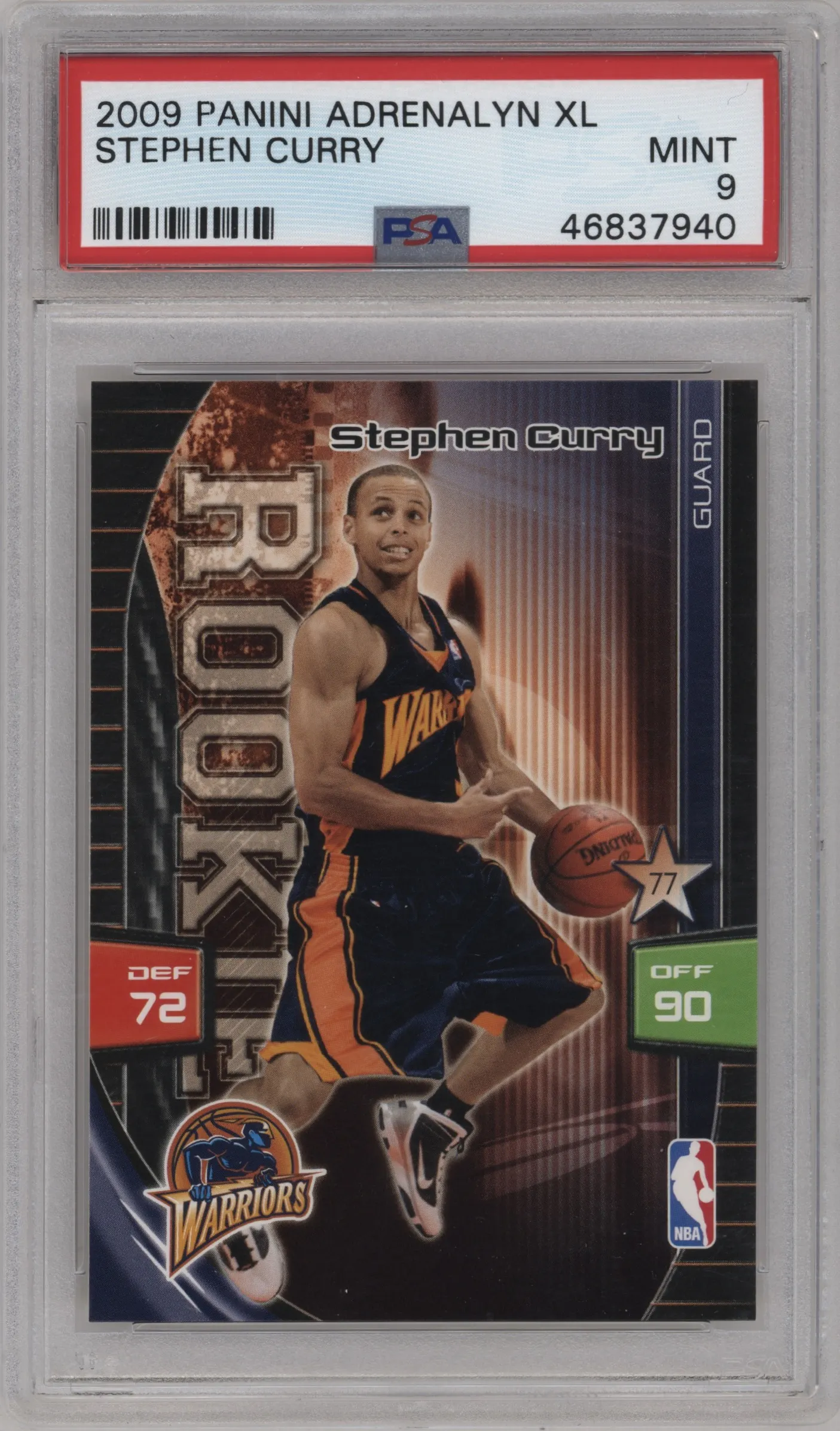 2009 Panini Adrenalyn XL Stephen Curry #NNO PSA 9