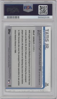 Fernando Tatis Jr. from the 2019 Topps Chrome Update set graded by PSA and given an overall grade of 9.