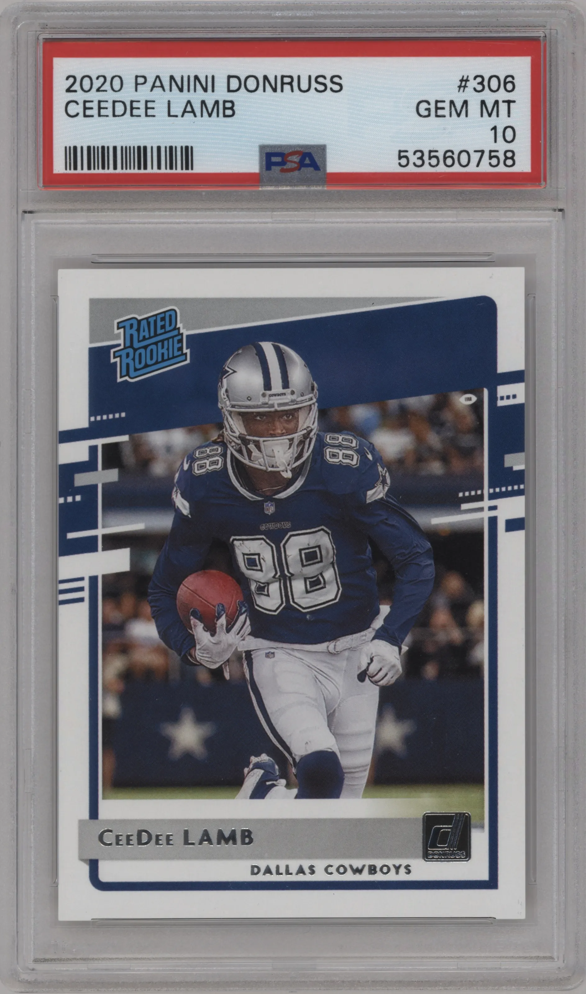 2020 Panini Donruss Rated Rookie CeeDee Lamb PSA 10