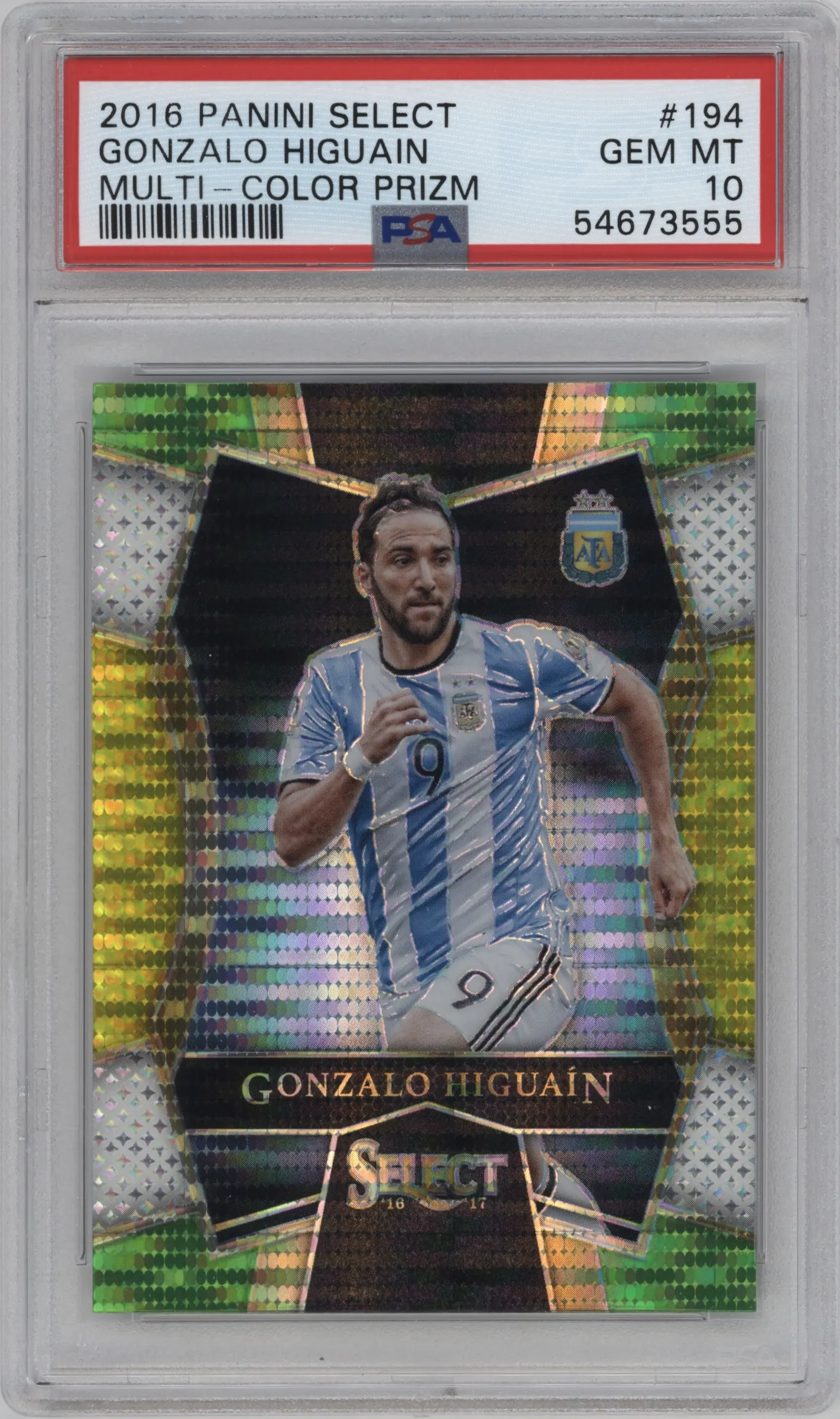 2016 Panini Select Mezzanine Gonzalo Higuain Multi-Color Prizm #194 PSA 10