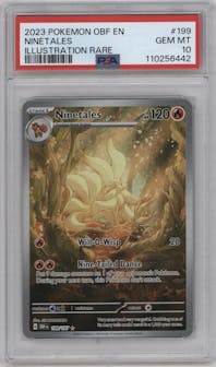 Ninetales from the 2023 Pokemon SV set graded by PSA and given an overall grade of 10.