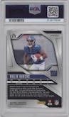 Malik Nabers from the 2024 Panini Prizm set featuring a Red/White/Blue Prizm parallel graded by PSA and given an overall grade of 9.