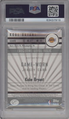 Kobe Bryant  from the 2006-07 Bowman Elevation set featuring a Blue parallel graded by PSA and given an overall grade of 8.