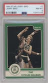 Larry Bird from the 1984 Star Larry Bird set graded by PSA and given an overall grade of 8.