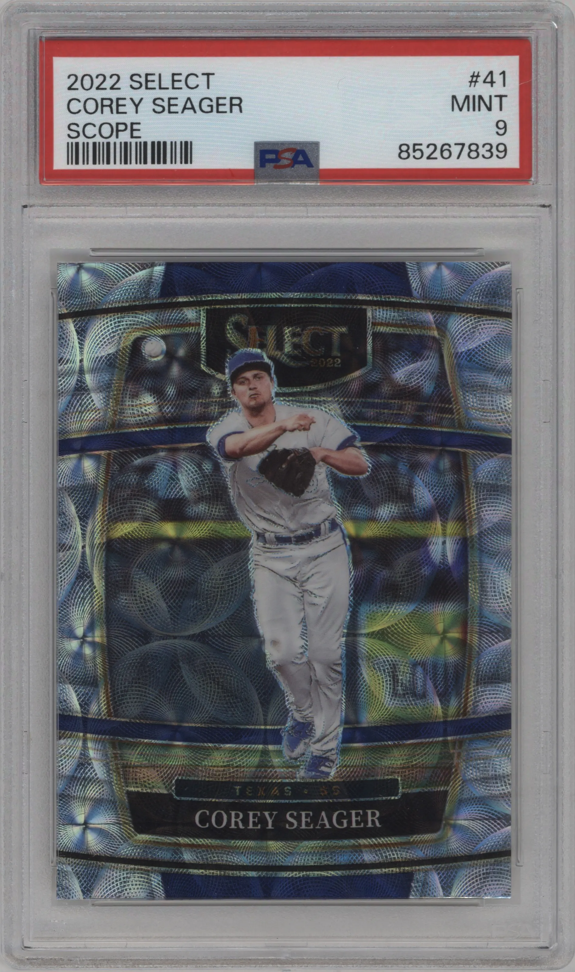 2022 Panini Select Corey Seager Scope #41 PSA 9
