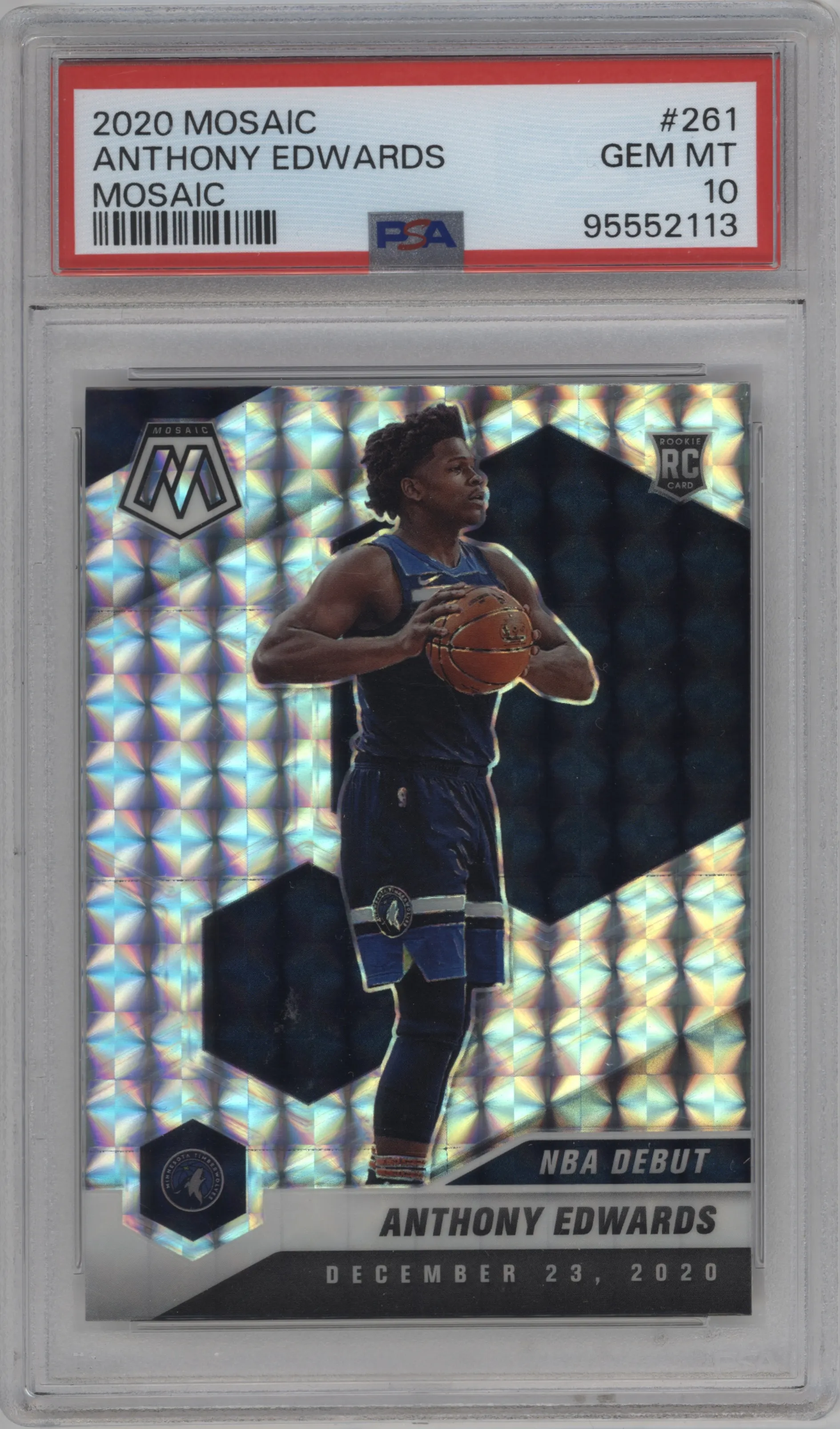 2020 Panini Mosaic Anthony Edwards Mosaic PSA 10