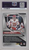 Patrick Mahomes II from the 2024 Panini Prizm set featuring a Silver Prizm parallel graded by PSA and given an overall grade of 10.