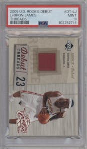 LeBron James from the 2005-06 UD Rookie Debut set graded by PSA and given an overall grade of 9.