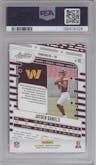 Jayden Daniels from the 2024 Panini Absolute set featuring a Green parallel graded by PSA and given an overall grade of 10.