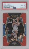 Josh Giddey from the 2021-22 Panini Select set featuring a Red Wave parallel graded by PSA and given an overall grade of 10.