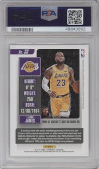 LeBron James from the 2018-19 Panini Contenders set graded by PSA and given an overall grade of 10.