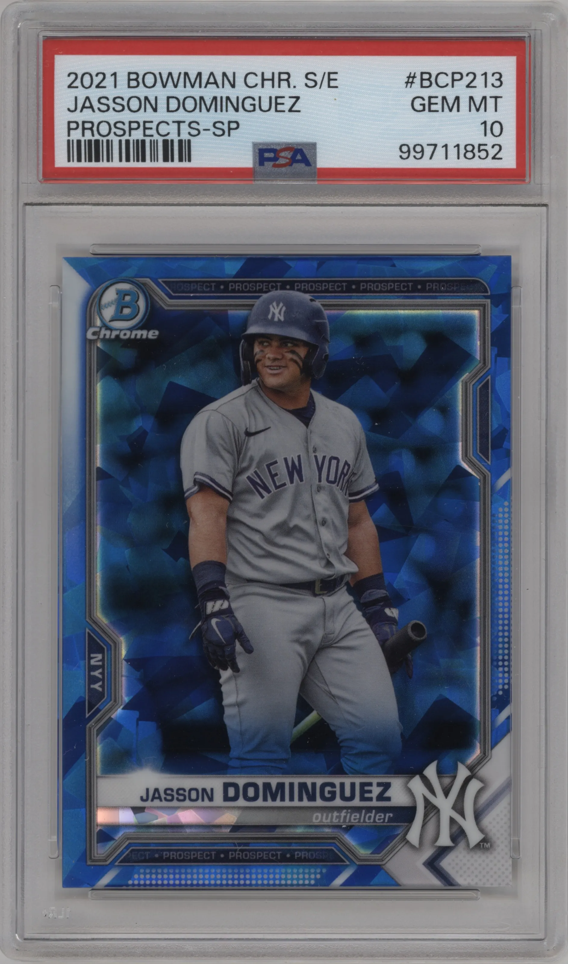 2021 Bowman Chrome Sapphire Pros.Variation Jasson Dominguez PSA 10