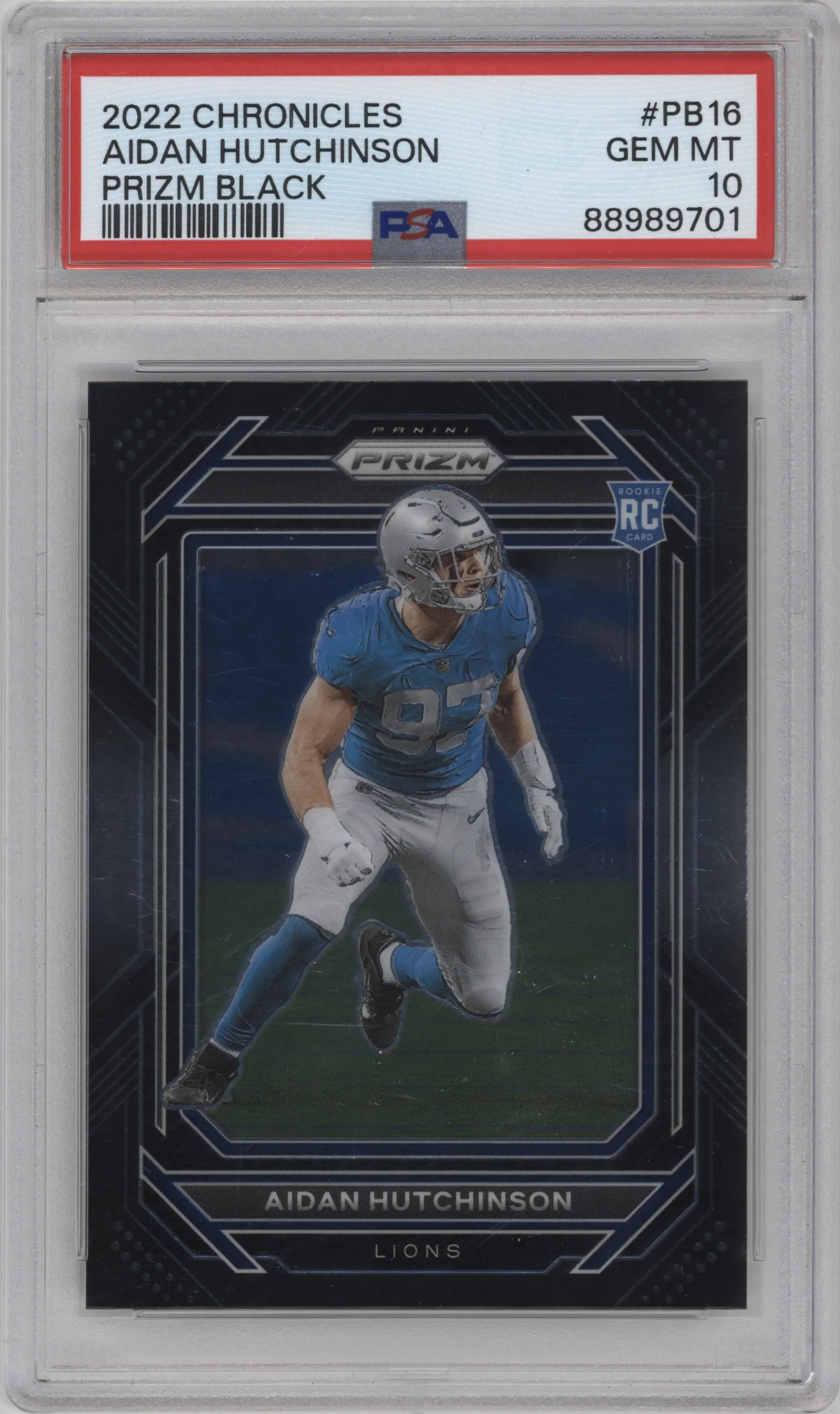 2022 Panini Chronicles Prizm Black Aidan Hutchinson #PB-16 PSA 10