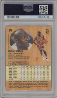Michael Jordan from the 1991-92 Fleer set graded by PSA and given an overall grade of 10.