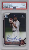 Brayan Bello from the 2022 Bowman set graded by PSA and given an overall grade of 9.
