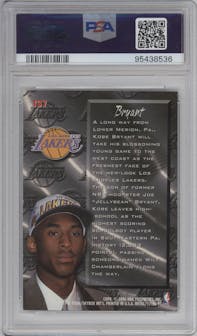 Kobe Bryant from the 1996-97 Fleer Metal  set graded by PSA and given an overall grade of 6.