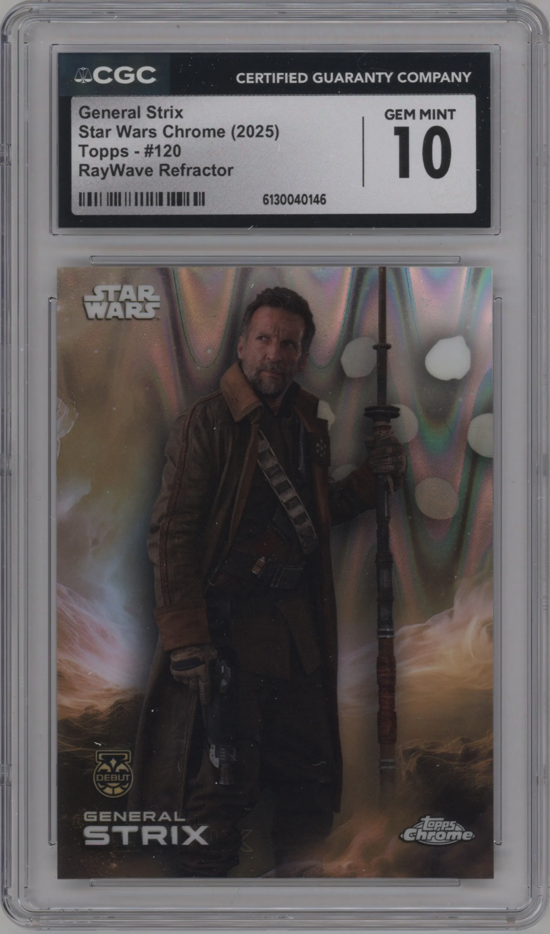 2025 Topps Chrome Star Wars General Strix RayWave Refractor CGC 10