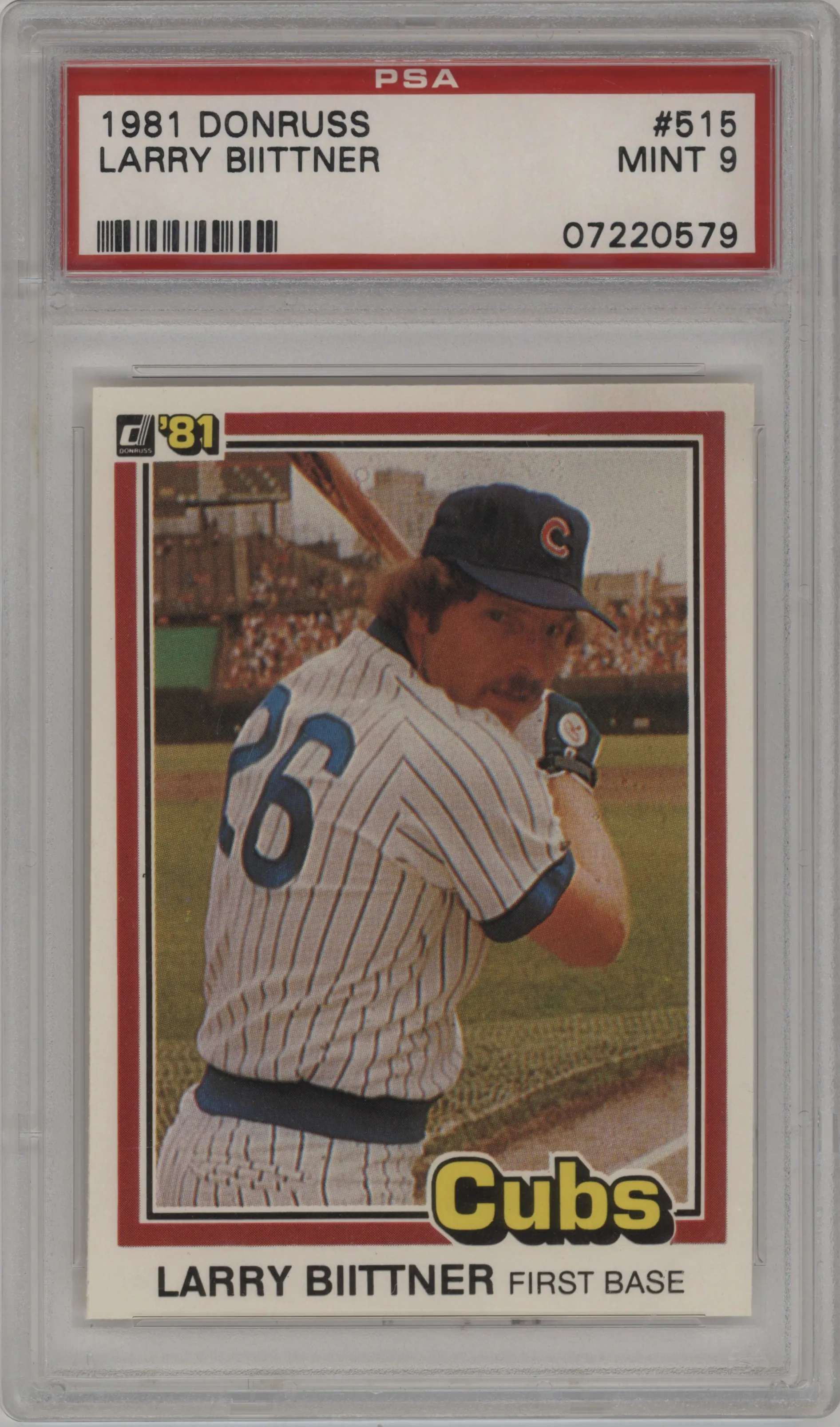 1981 Donruss Larry Biittner PSA 9