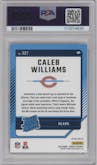 Caleb Williams from the 2024 Donruss set featuring a Red and Green parallel graded by PSA and given an overall grade of 10.