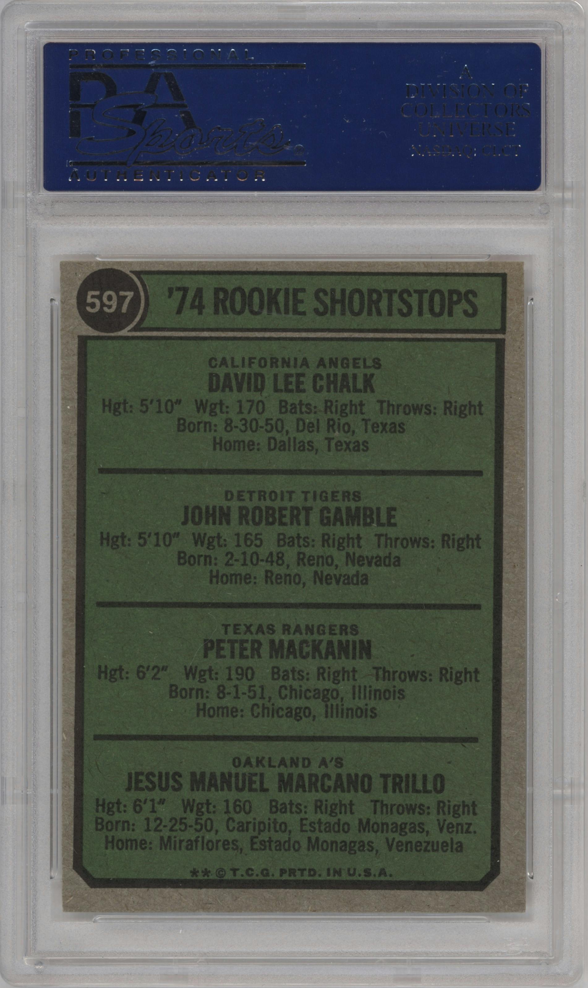 Dave Chalk/John Gamble/Pete Mackanin/Manny Trillo