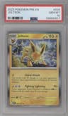 Jolteon from the 2025 Pokemon SV set graded by PSA and given an overall grade of 10.