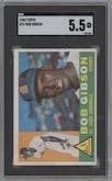 Bob Gibson from the 1960 Topps set graded by SGC and given an overall grade of 5.5.