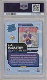 J.J. McCarthy from the 2024 Donruss set graded by PSA and given an overall grade of 10.
