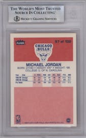Michael Jordan from the 1986-87 Fleer set graded by Beckett and given an overall grade of 9.