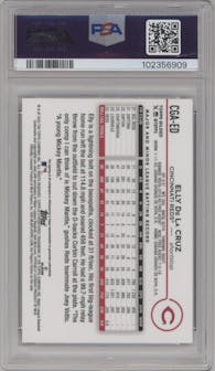 Elly De La Cruz from the 2024 Topps Gilded Collection set graded by PSA and given an overall grade of 9.