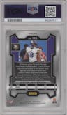 Justin Jefferson from the 2023 Panini Prizm set featuring a Disco parallel graded by PSA and given an overall grade of 10.