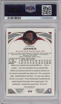 LeBron James from the 2004-05 Topps Chrome set graded by PSA and given an overall grade of 10.