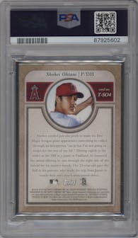 Shohei Ohtani from the 2018 Topps Transcendent Collection Japan Edition set graded by PSA and given an overall grade of 9.