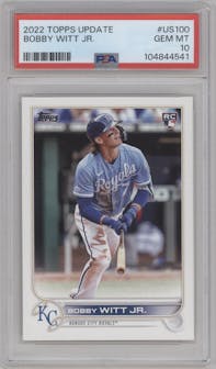 Bobby Witt Jr. from the 2022 Topps Update  set graded by PSA and given an overall grade of 10.