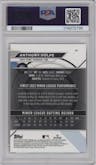Anthony Volpe from the 2023 Topps Finest set featuring a Red Refractor parallel graded by PSA and given an overall grade of 10.
