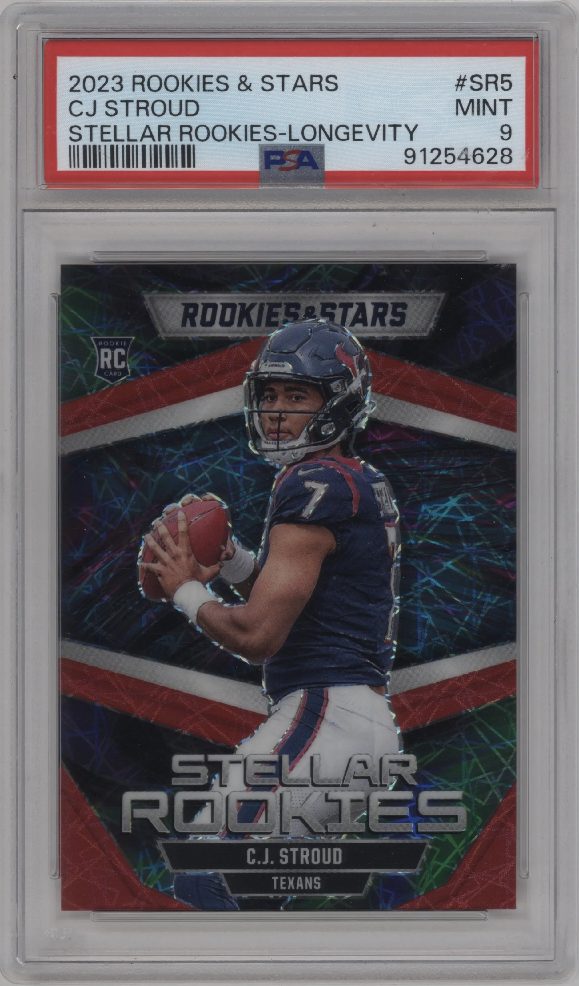 2023 Panini Rookies & Stars Stellar Rookies C.J. Stroud Longevity #SR-5 PSA 9