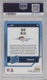 Bo Nix from the 2024 Donruss set featuring a Pink parallel graded by PSA and given an overall grade of 9.