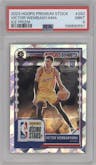 Victor Wembanyama from the 2023-24 Panini Hoops Premium Stock set featuring a Ice parallel graded by PSA and given an overall grade of 9.