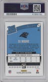 DJ Moore from the 2018 Panini Donruss Optic set featuring a Aqua parallel graded by PSA and given an overall grade of 9.