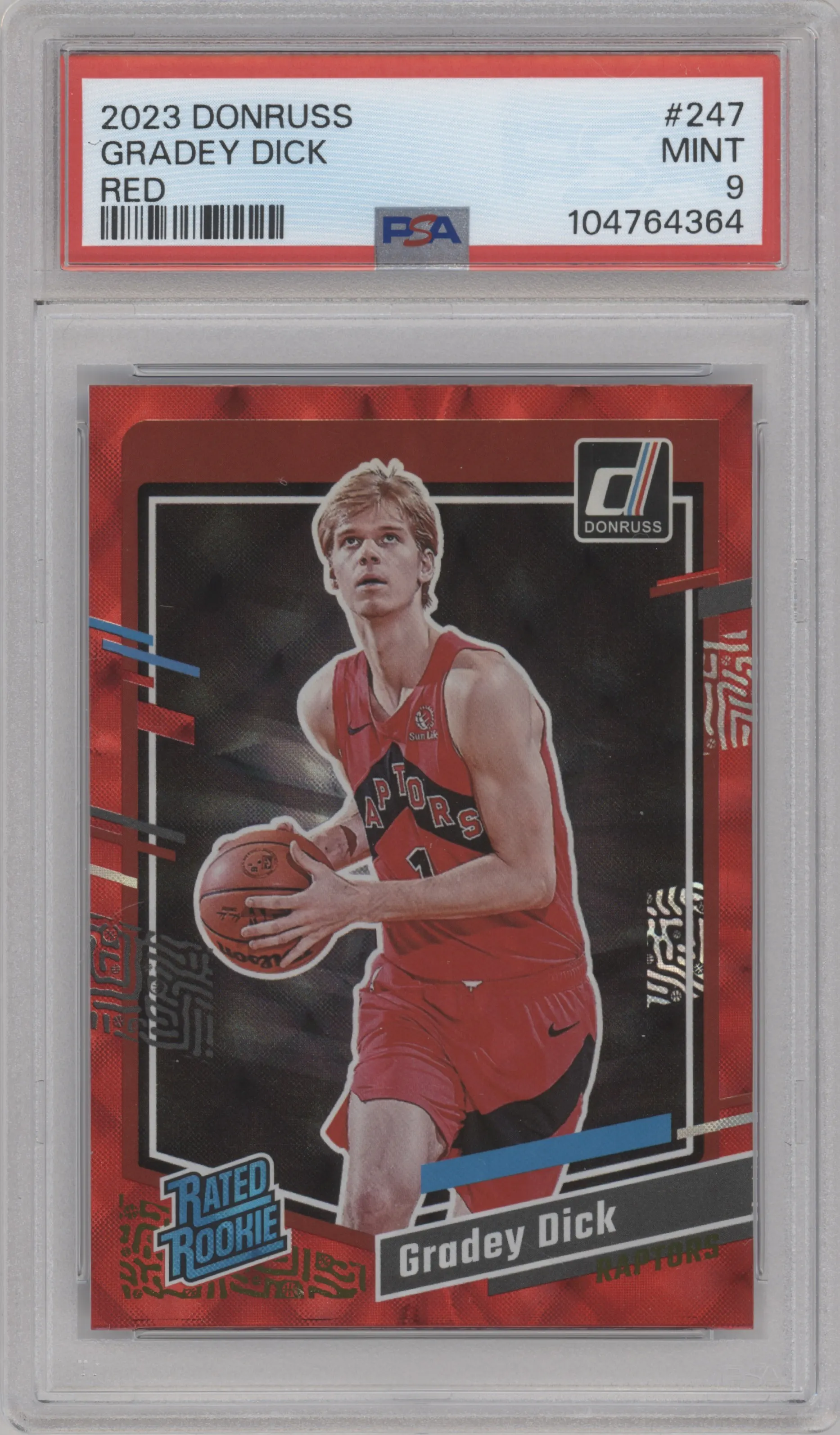 2023 Panini Donruss Rated Rookie Gradey Dick Red PSA 9