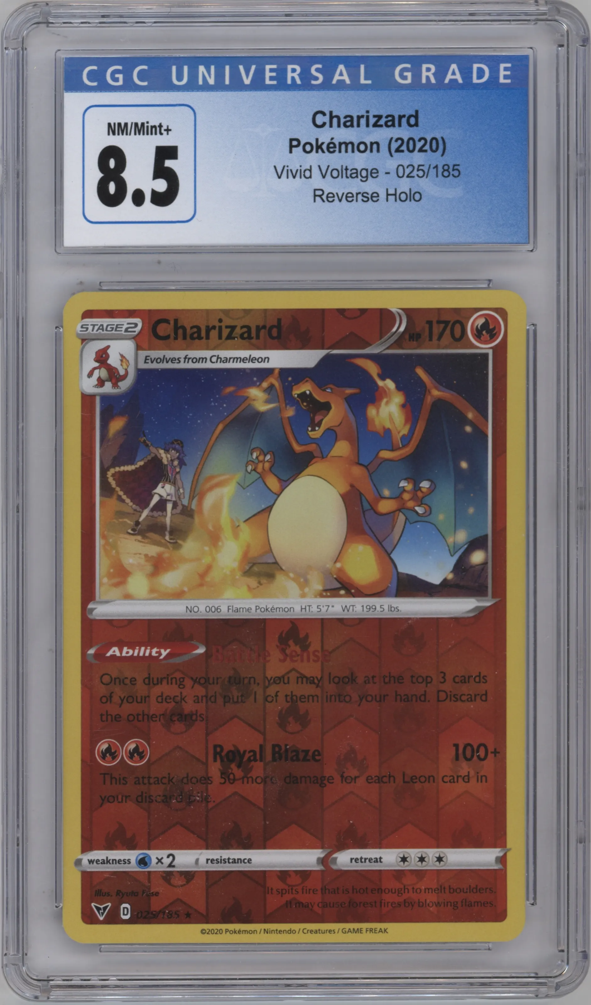 2020 Pokemon SWSH Vivid Voltage Charizard #025 CGC 8.5