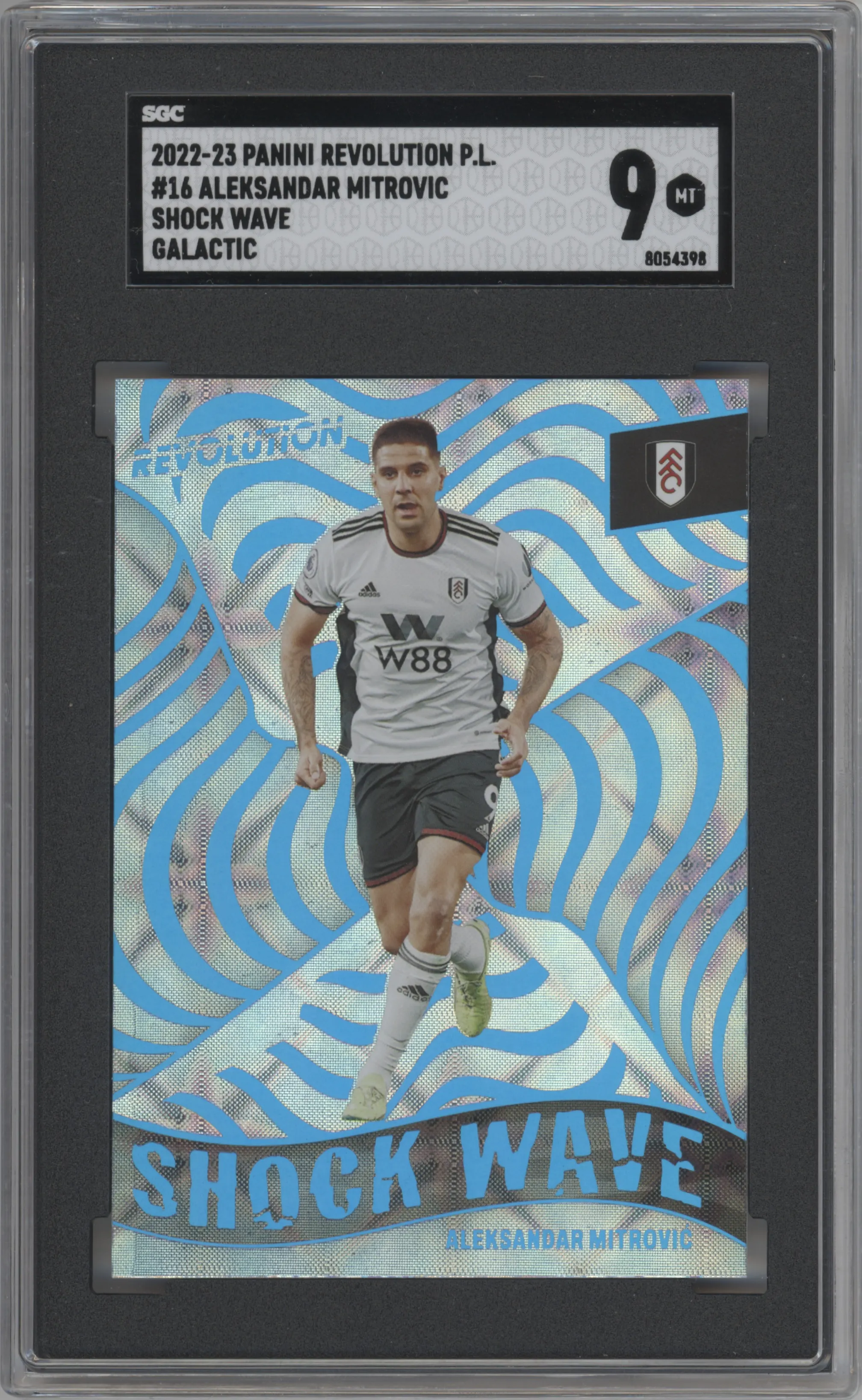 2022 Panini Revolution Premier League Shock Wave Aleksandar Mitrovic Galactic SGC 9