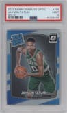 Jayson Tatum from the 2017-18 Panini Donruss Optic set featuring a Holo parallel graded by PSA and given an overall grade of 9.