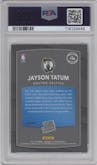Jayson Tatum from the 2017-18 Panini Donruss Optic set featuring a Holo parallel graded by PSA and given an overall grade of 9.