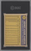 Hank Aaron from the 1970 Topps set graded by SGC and given an overall grade of 2.